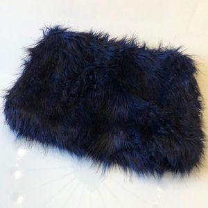 Navy Faux Fur Infinity Scarf